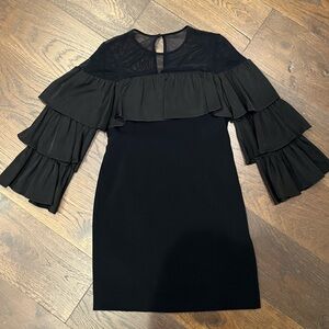 Cinq à Sept Black Ruffle Blouse